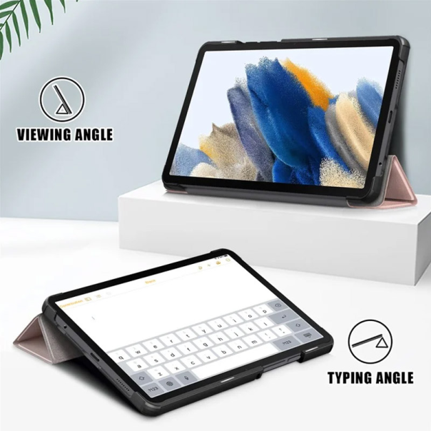 Maska za Samsung Tab A9/ X110 na preklop Tablet Stripes roze - 611465