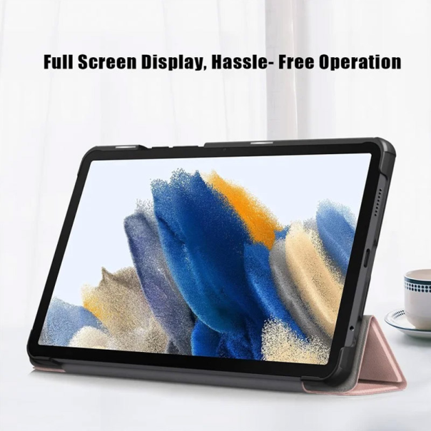 Maska za Samsung Tab A9/ X110 na preklop Tablet Stripes roze - 611465