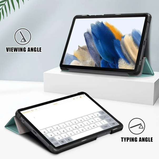 Maska za Samsung Tab A9/ X110 na preklop Tablet Stripes zelena - 611466