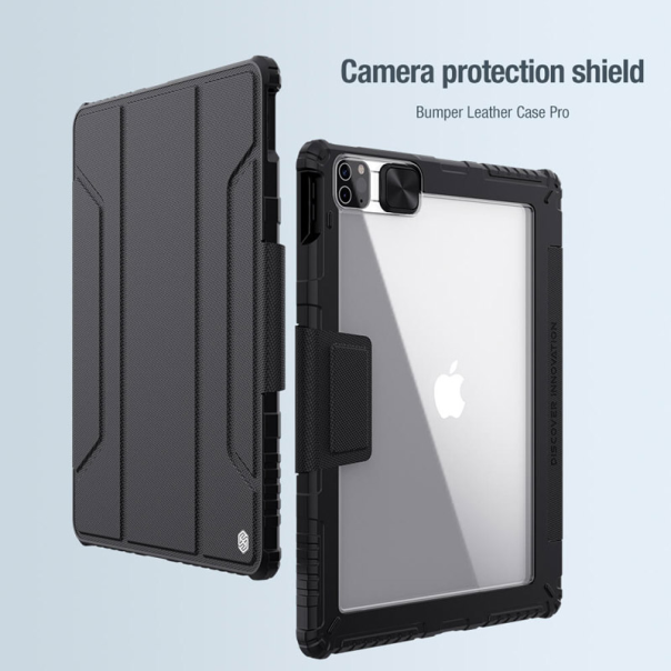 Maska za Apple Ipad Pro 129 2020/ 2021/ 2022 Nillkin Bumper Leather Pro crna - 607262