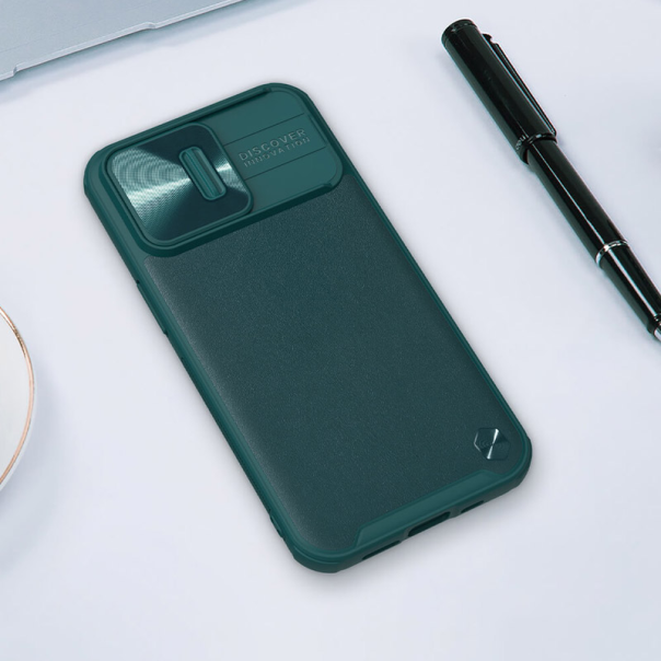 Maska za iPhone 13 Pro Nillkin CamShield Leather zelena - 055926