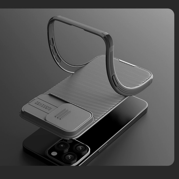 Maska za iPhone 15 Pro titanijum Nillkin CamShield Pro siva - 607256