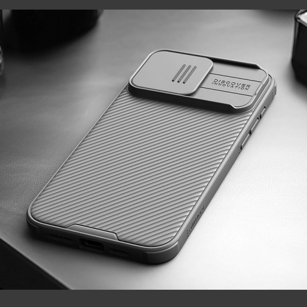 Maska za iPhone 15 Pro titanijum Nillkin CamShield Pro siva - 607256