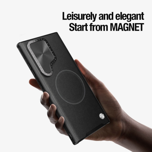 Maska za Samsung S24 Ultra/ S928B Nillkin CamShield Prop Leather Magnetic crna - 607707