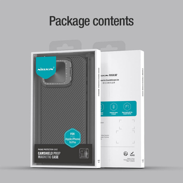 Maska za iPhone 16 Pro Nillkin CamShield Prop Magnetic crna - 513529