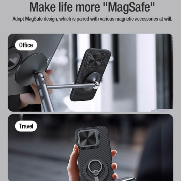 Maska za iPhone 16 Pro Nillkin CamShield Prop Magnetic crna - 513529