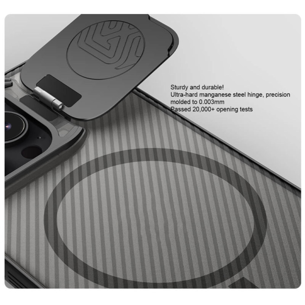 Maska za iPhone 16 Pro Max Nillkin CamShield Prop Magnetic transparent crna - 614696