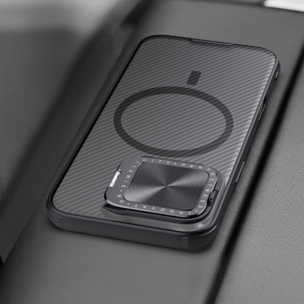 Maska za iPhone 16 Pro Max Nillkin CamShield Prop Magnetic transparent crna - 614696