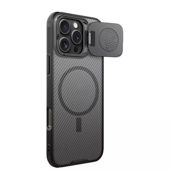 Maska za iPhone 16 Pro Max Nillkin CamShield Prop Magnetic transparent crna - 614696