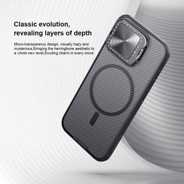 Maska za iPhone 16 Pro Max Nillkin CamShield Prop Magnetic transparent crna - 614696