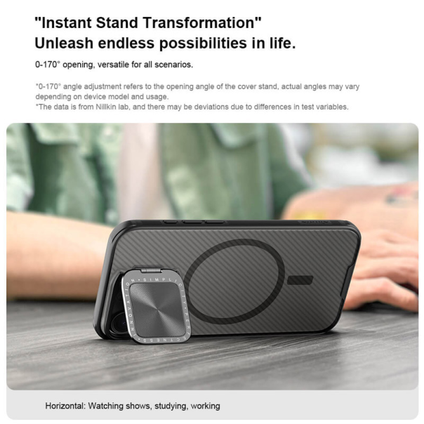 Maska za iPhone 16 Pro Max Nillkin CamShield Prop Magnetic transparent crna - 614696