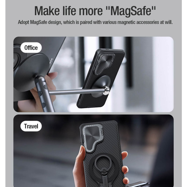 Maska za Samsung S24 Plus/ S926B Nillkin CamShield Prop Magnetic crna - 607704