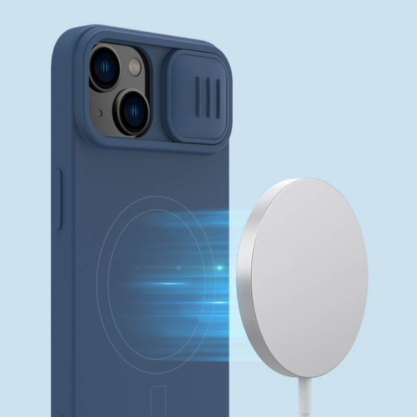 Maska za iPhone 14 Plus plava Nillkin CamShield Silky Magnetic - 057916