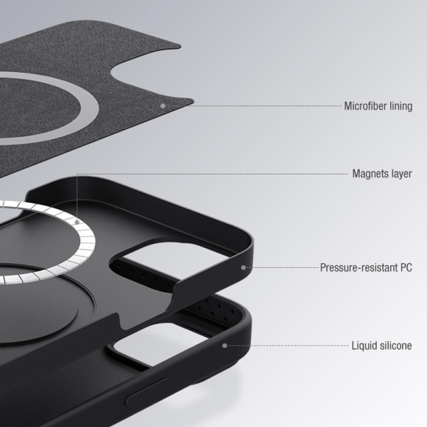 Maska za iPhone 14 Plus plava Nillkin CamShield Silky Magnetic - 057916