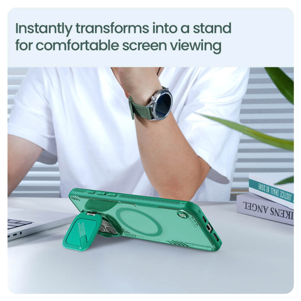 Maska za iPhone 16 Pro Nillkin Iceblade Prop Magnetic zelena - 613597