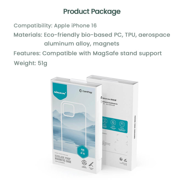 Maska za iPhone 16 Nillkin Iceblade Prop Magnetic zelena - 613596