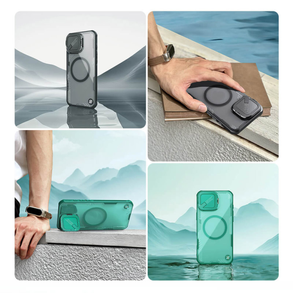 Maska za iPhone 16 Nillkin Iceblade Prop Magnetic zelena - 613596