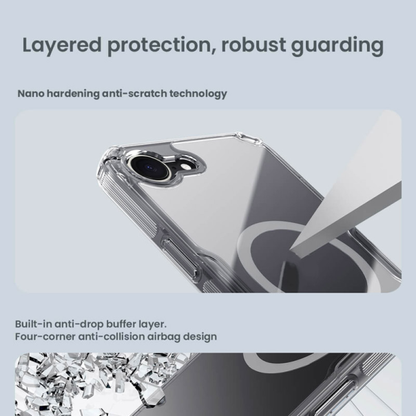 Maska za iPhone 16e Nillkin Nature Pro Magnetic bela - 617290