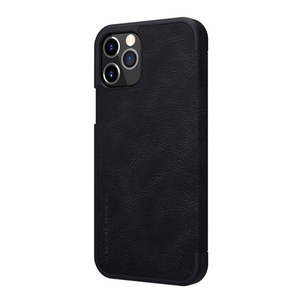 Maska za iPhone 12/ 12 Pro 61 in crna, na preklop Nillkin Qin - 044384
