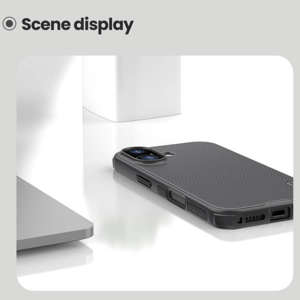 Maska za iPhone 17 (bez otvora za logo) Nillkin Super Frosted Shield Pro Magnetic crna - 620524