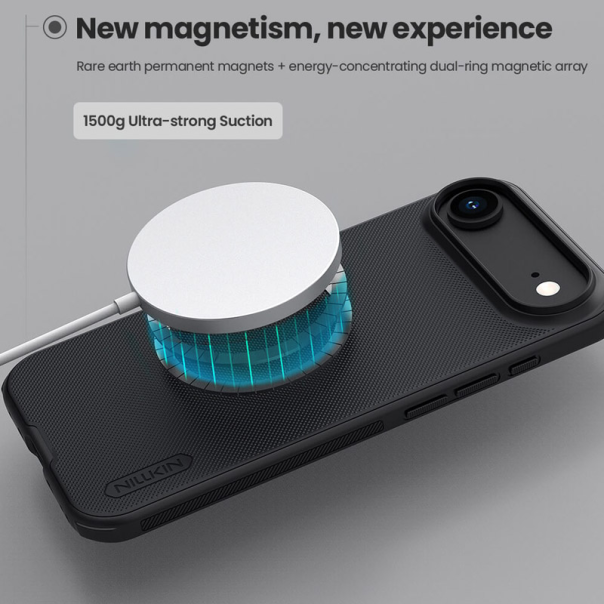 Maska za iPhone Air (bez otvora za logo) Nillkin Super Frosted Shield Pro Magnetic crna - 620526