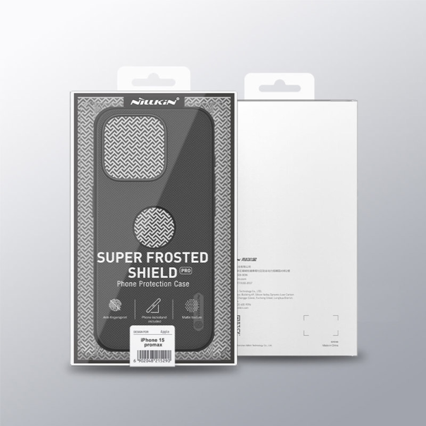 Maska za iPhone 15 Pro Max (sa otvorom logo) Nillkin Super Frosted Shield Pro plava - 607522