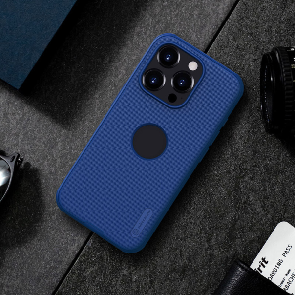 Maska za iPhone 15 Pro Max (sa otvorom logo) Nillkin Super Frosted Shield Pro plava - 607522