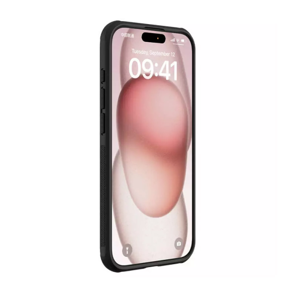 Maska za iPhone 15 Pro (sa otvorom za logo) Nillkin Super Frosted Shield Pro crna - 608720