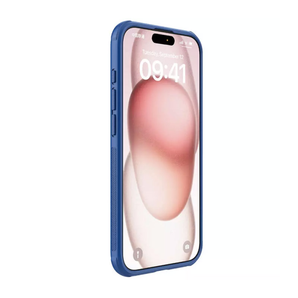 Maska za iPhone 15 Pro (sa otvorom logo) Nillkin Super Frosted Shield Pro plava - 608719