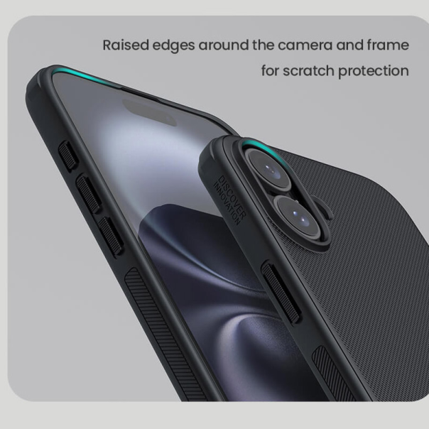 Maska za iPhone 17 (bez otvora za logo) Nillkin Super Frosted Shield Pro crna - 621041