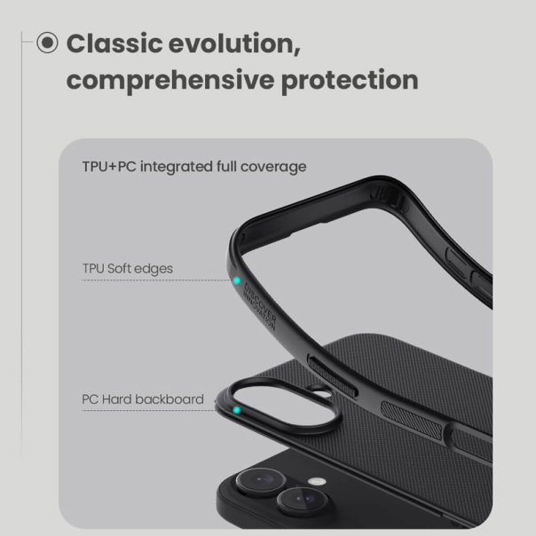 Maska za iPhone 17 (bez otvora za logo) Nillkin Super Frosted Shield Pro crna - 621041