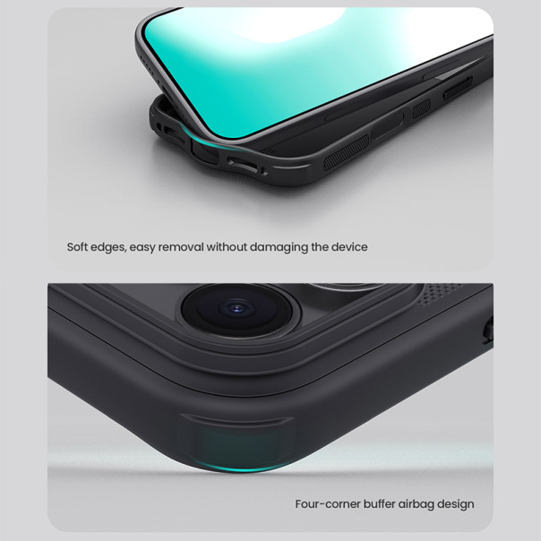 Maska za iPhone 17 Pro (bez otvora za logo) Nillkin Super Frosted Shield Pro crna - 621042