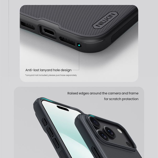 Maska za iPhone 17 Pro Max (bez otvora za logo) Nillkin Super Frosted Shield Pro crna - 621043