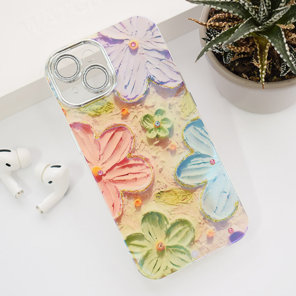 Maska za iPhone 13 Painting Flower zelena - 613522