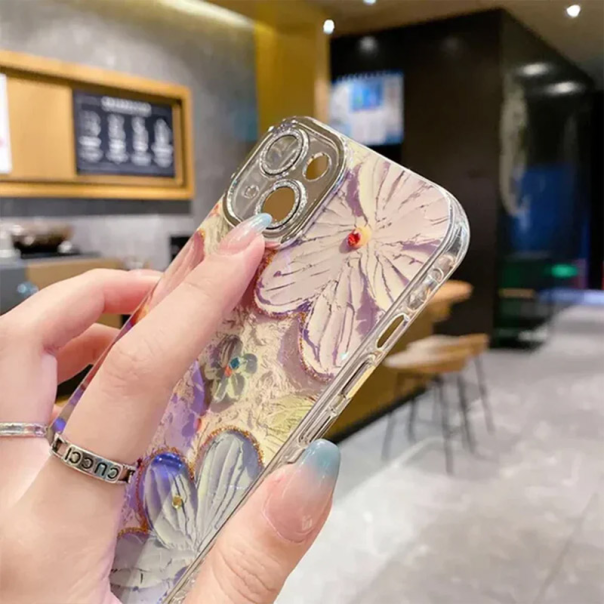 Maska za iPhone 15 Pro Painting Flower crvena - 613529