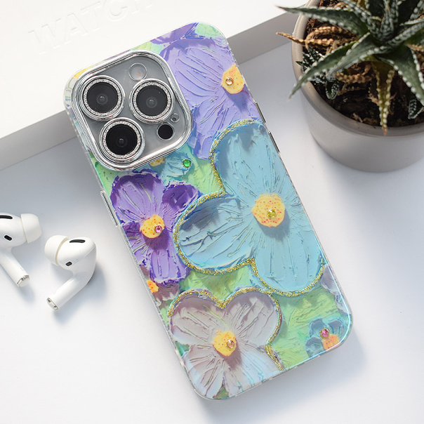 Maska za iPhone 15 Pro Painting Flower plava - 613527