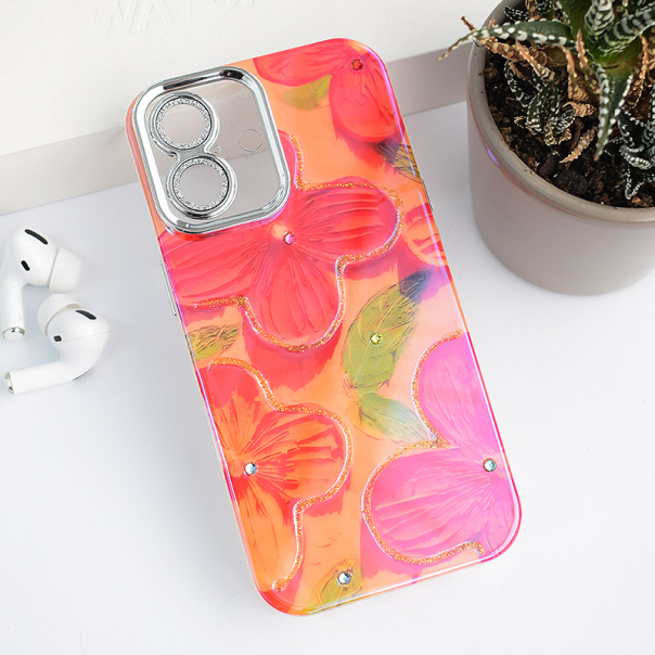 Maska za iPhone 16 Painting Flower crvena - 614591