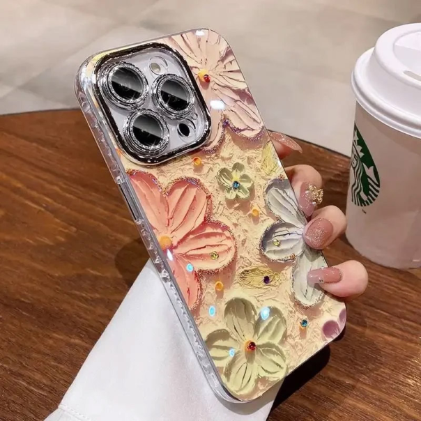 Maska za iPhone 16 Painting Flower plava - 614592