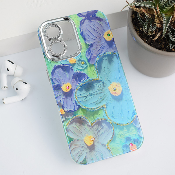 Maska za iPhone 16 Painting Flower plava - 614592