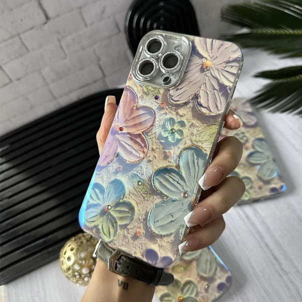 Maska za iPhone 16 Pro Painting Flower crvena - 614593