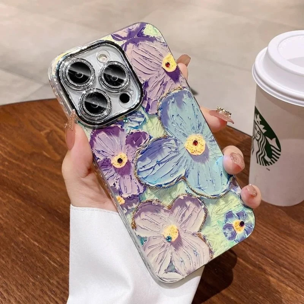 Maska za iPhone 16 Pro Painting Flower crvena - 614593
