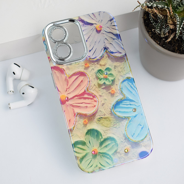 Maska za iPhone 16 Painting Flower zelena - 614596