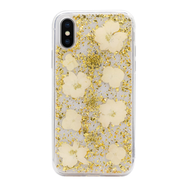 Maska za iPhone X/ XS Platina Flower zlatna - 042411-1