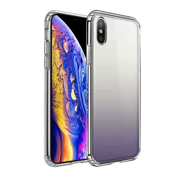 Maska za iPhone XS Max  Platina Rainbow in Sky transparent crna - 036018