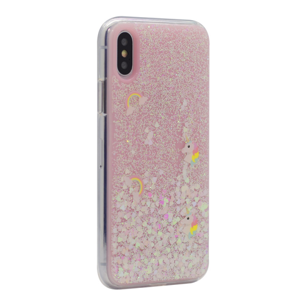 Maska za iPhone X/ XS Platina Unicorn svetlo roze - 042499-1