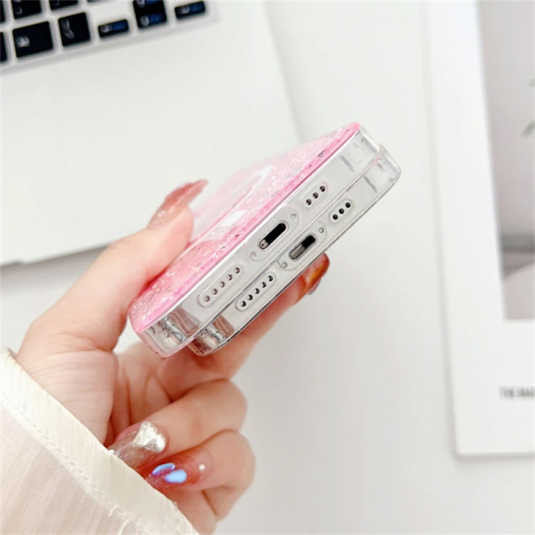 Maska za iPhone 13 Pro Shine Shimmer Mag Case roze - 610835