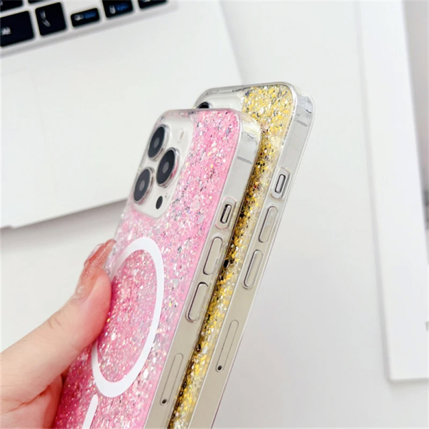Maska za iPhone 14 Pro Max Shine Shimmer Mag Case plava - 610850