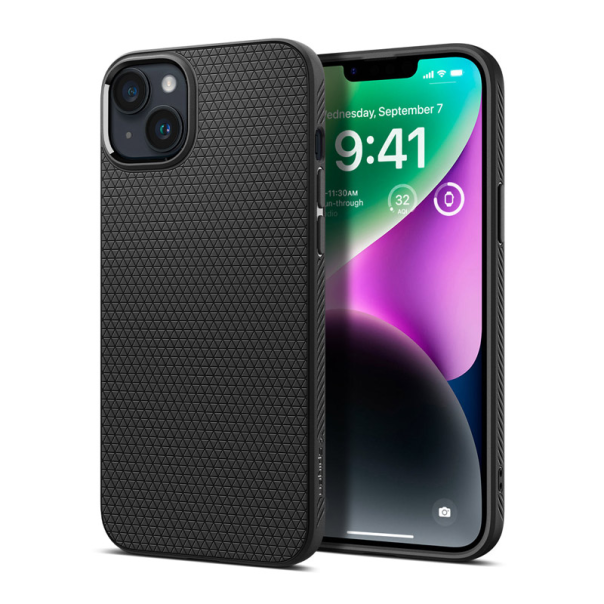 Maska za iPhone 14 Plus mat Spigen Liquid Air crna - ACS04891