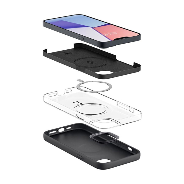 Maska za iPhone 14 Spigen silicone Fit MagSafe crna - ACS05067