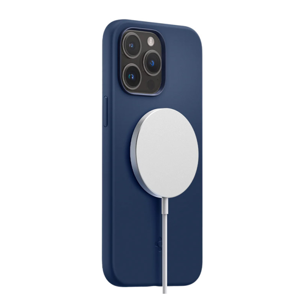 Maska za iPhone 14 Pro Spigen silicone Fit MagSafe tamno plava - ACS04992